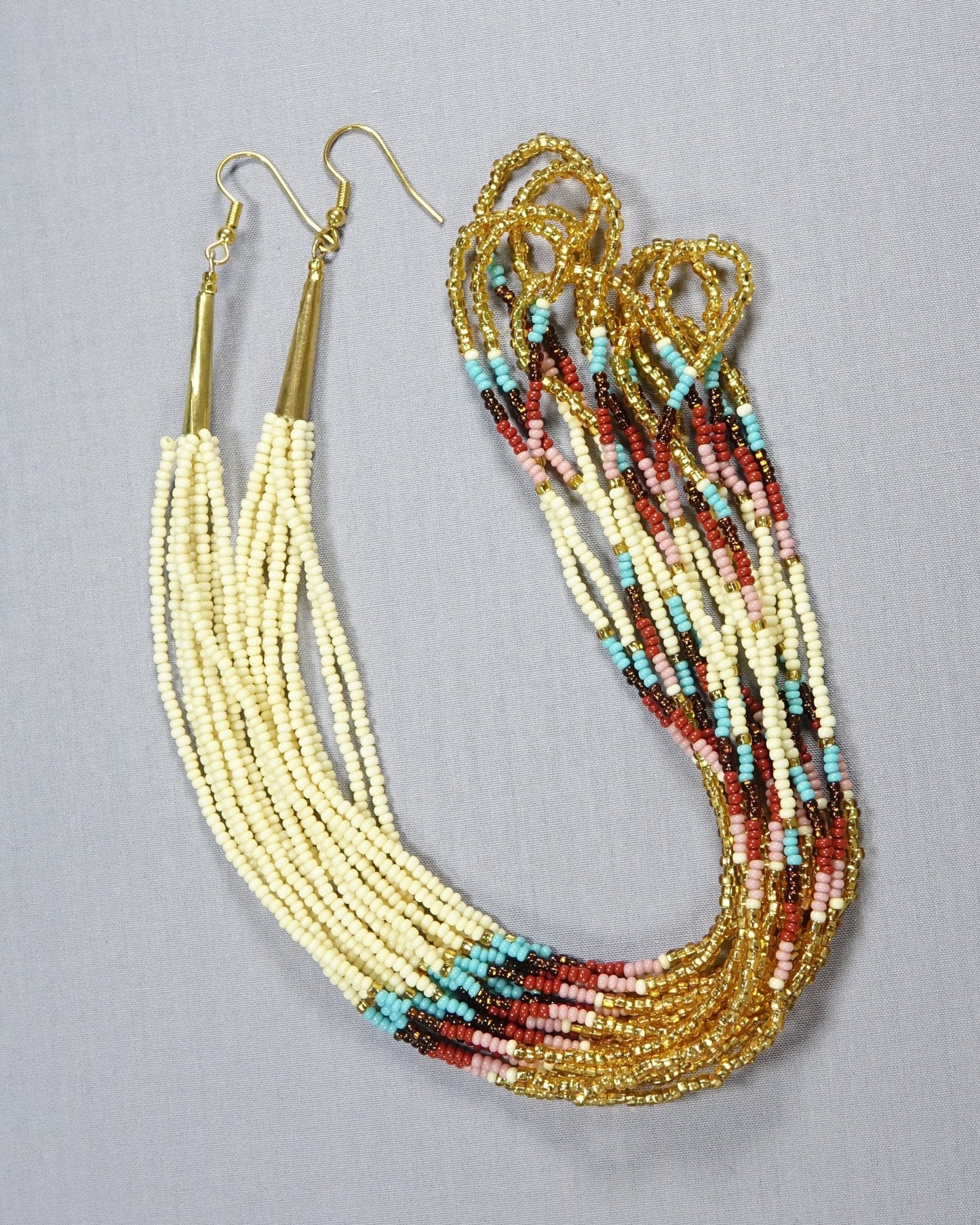 Beaded Fringe Earrings 12 inch