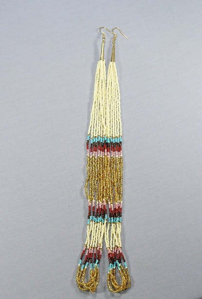 Beaded Fringe Earrings 12 inch