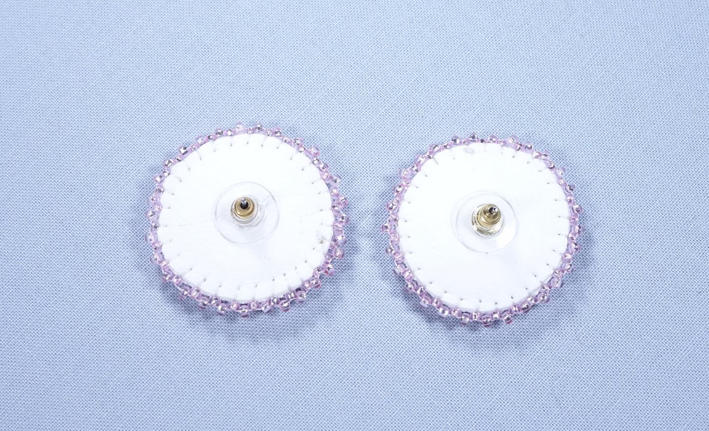 Beaded Rosette Earrings 1.5 inch
