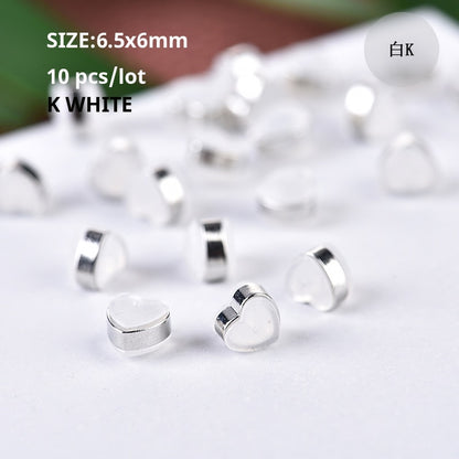 50pcs Love Heart Silicone Earring Back Anti-Allergic