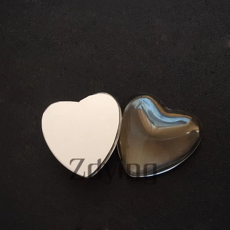 5pcs 25mm Heart Shape Glass Cabochon