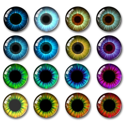 20Pcs 8-20mm Doll Eyes Photo Round Glass Cabochon Flat Back