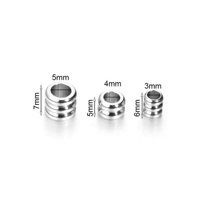 20pcs Stainless Steel Big Hole Spacer Beads
