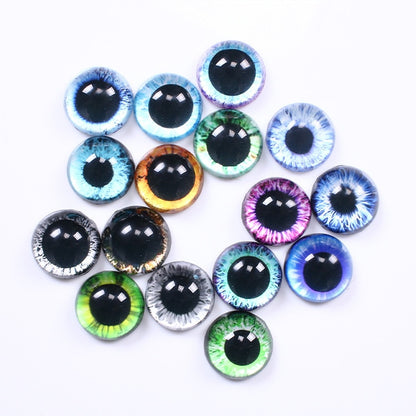 20Pcs 8-20mm Doll Eyes Photo Round Glass Cabochon Flat Back