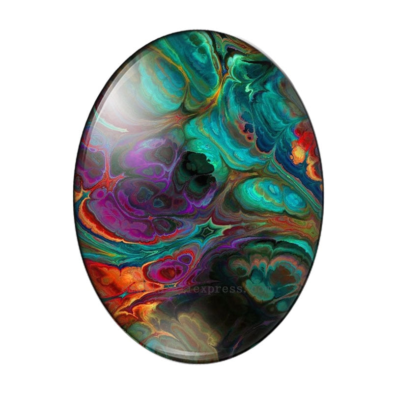 Vibrant artist texture 10pcs 13x18mm/18x25mm/30x40mm Oval glass cabochon flat back