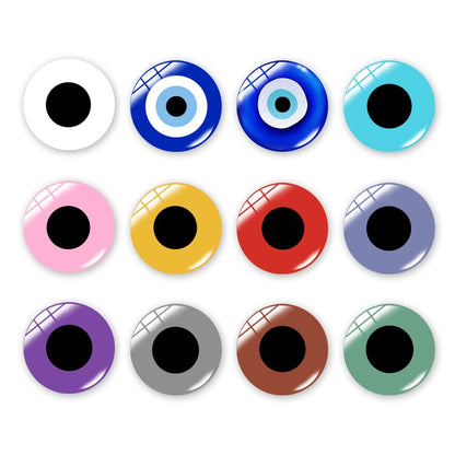 20Pcs 8-20mm Doll Eyes Photo Round Glass Cabochon Flat Back