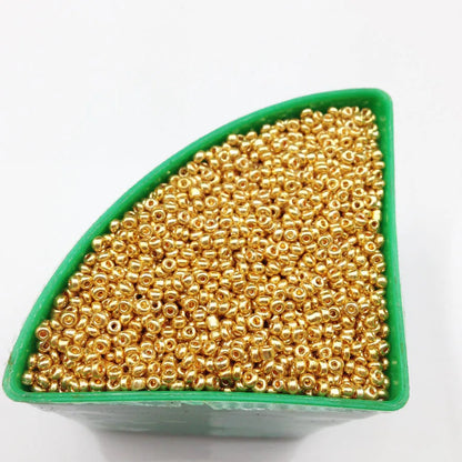 2mm Gold Silver Plate Round Cezch Glass Seed Beads 16g 1000pcs