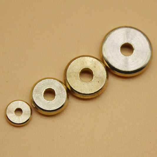 100pcs Flat Round Coin Brass Copper Spacer Beads