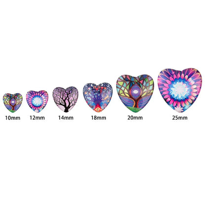 20/10Pcs Heart Glass Cabochons Flatback