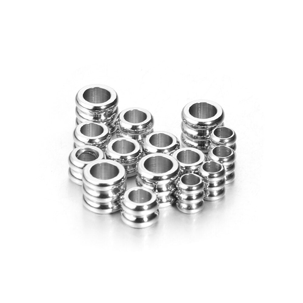 20pcs 3mm 4mm 5mm Stainless Steel Big Hole Spacer Beads