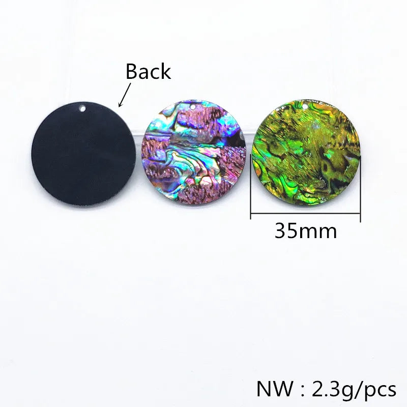 New arrival! 35mm 30pcs Acrylic with Shell Round charm for Jewelry Findings/Earrings DIY parts,Jewelry Findings & Components
