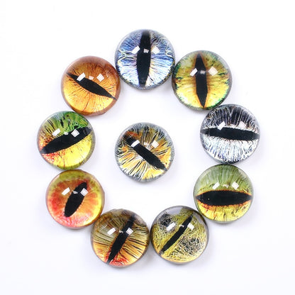 20Pcs 8-20mm Doll Eyes Photo Round Glass Cabochon Flat Back