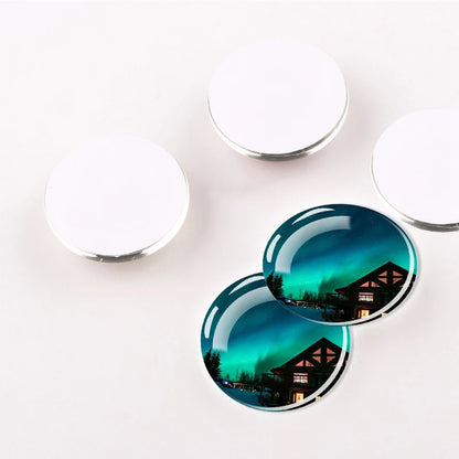 5pcs Northern Lights Glass Cabochon