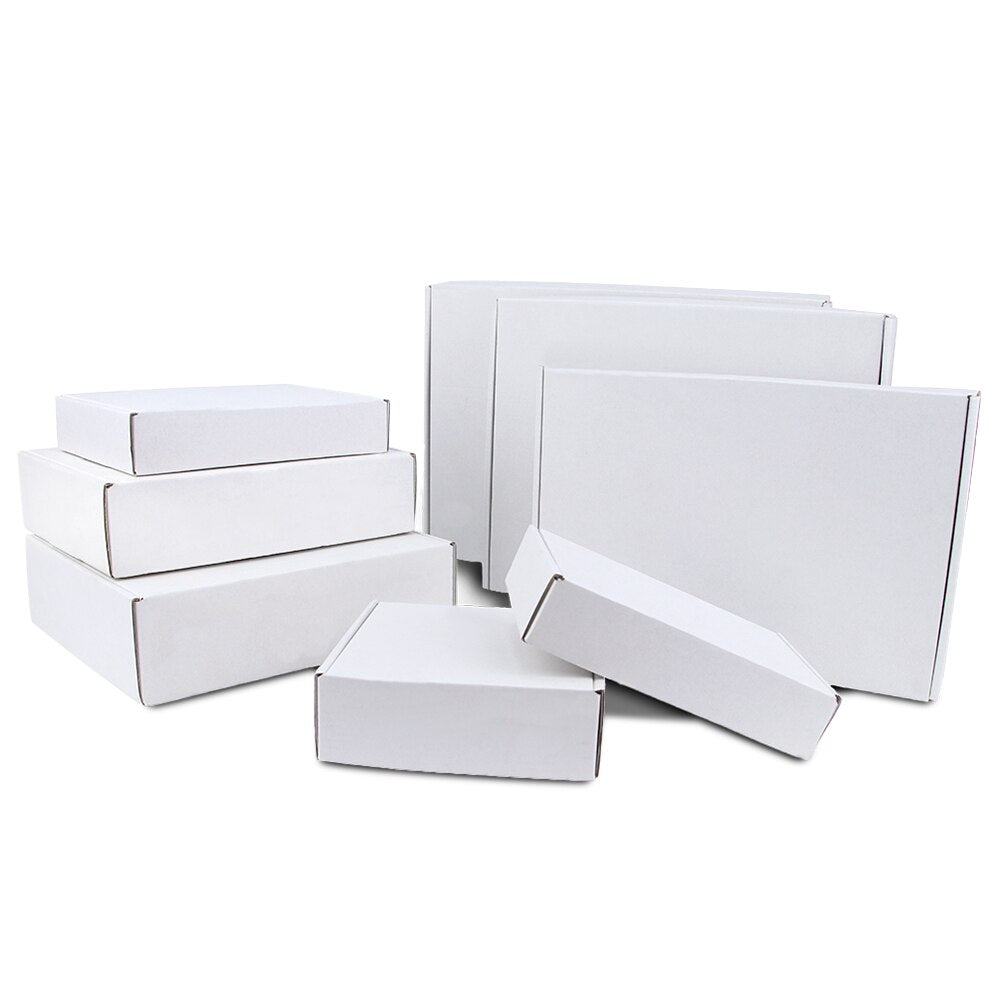 5pcs/ 10pcs/ White gift box 3-layer corrugated cardboard