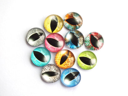 20Pcs 8-20mm Doll Eyes Photo Round Glass Cabochon Flat Back