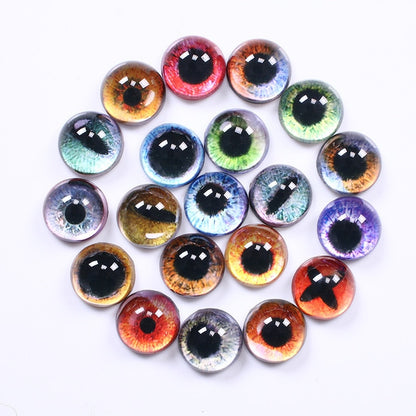 20Pcs 8-20mm Doll Eyes Photo Round Glass Cabochon Flat Back