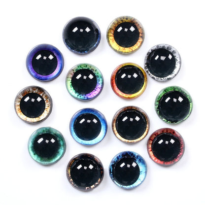 20Pcs 8-20mm Doll Eyes Photo Round Glass Cabochon Flat Back