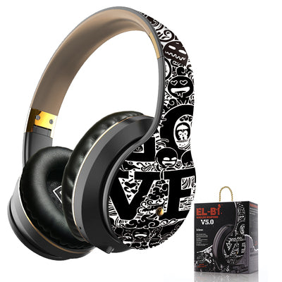 Wireless Bluetooth Headphones over Ear Headest Graffiti Bluetooth