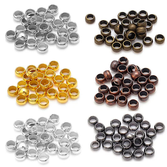 200pcs/Lot Positioning Beads Copper Ball Crimp End Beads Stopper Spacer Beads For Jewelry Making Findings DIY Bracelet Supplies