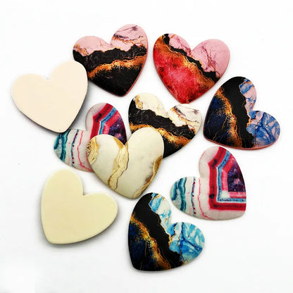 10pcs Geometry Love Heart Resin Cabochon