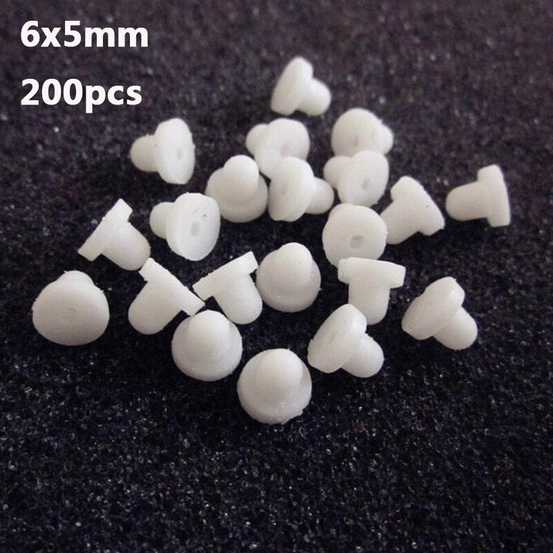 100-200pcs Soft Silicone Rubber Earring Back Stoppers For Stud Earrings