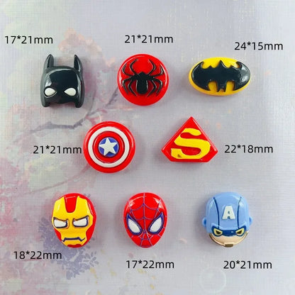 10pcs cartoon animal character Marvel Spider Man crafts DIY Flatback Resin Cabochon scrapbook accessories hair bow accessories