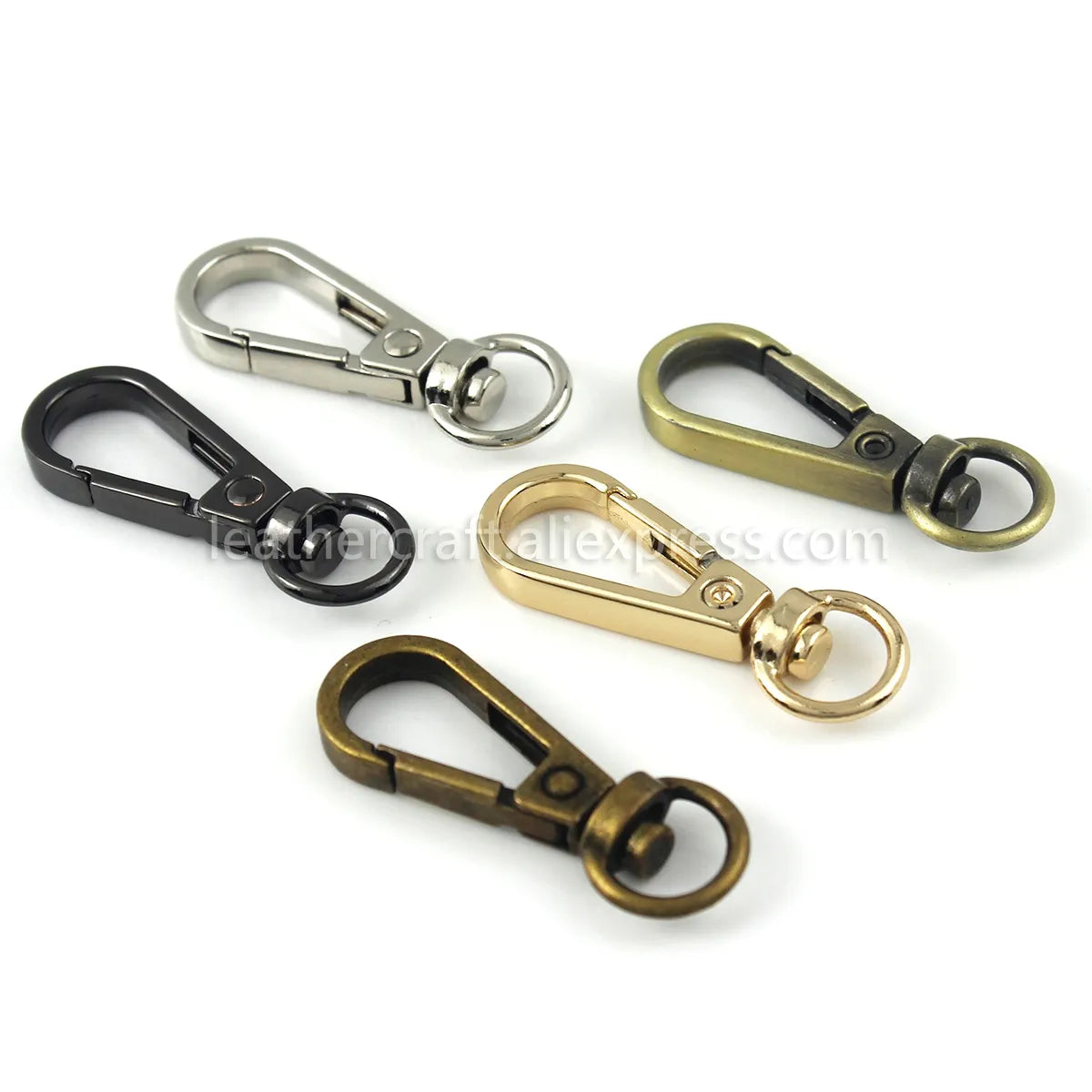 1pcs Metal Swivel O-ring Eye Snap Hook Trigger Clasps Clips for Leather Craft Bag Strap Belt Webbing Keychain Small Size