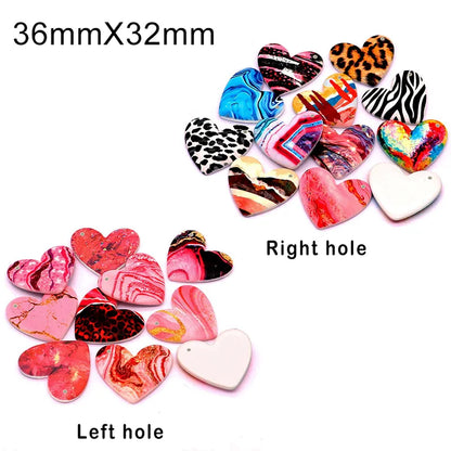 10pcs Geometry Love Heart Resin Cabochon