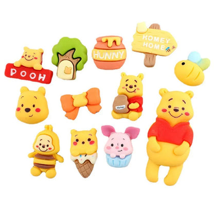 10 Pcs New Disney Cartoon Winnie Bear Bee Series Resin Cabochon Scrapbooking DIY Jewelry Hairpin Craft Decoration Accessories