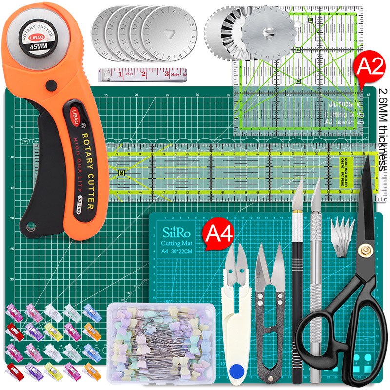Rotary Cutters Set with Cutting Mat Precision Knife Kit