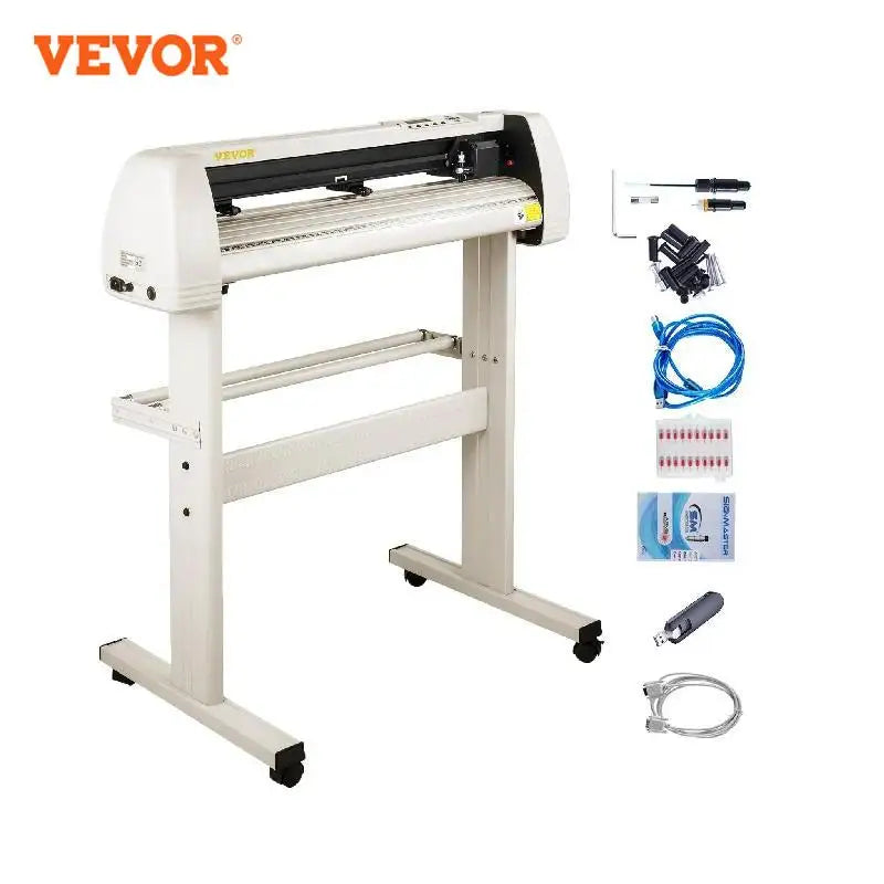 VEVOR 28 / 34 Inch Vinyl Cutter Plotter Sign Cutting Machine with 20 Blades LCD Signmaster Software USB Port 2 Pinch Rollers