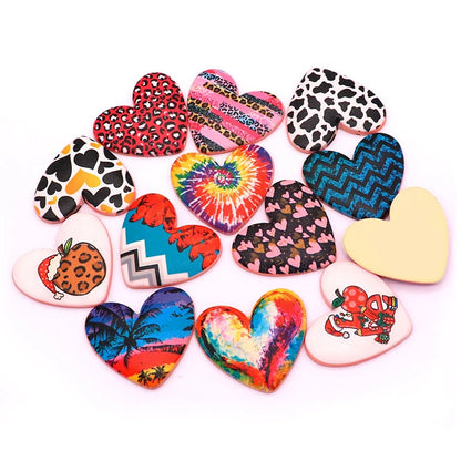 10pcs Geometry Love Heart Resin Cabochon