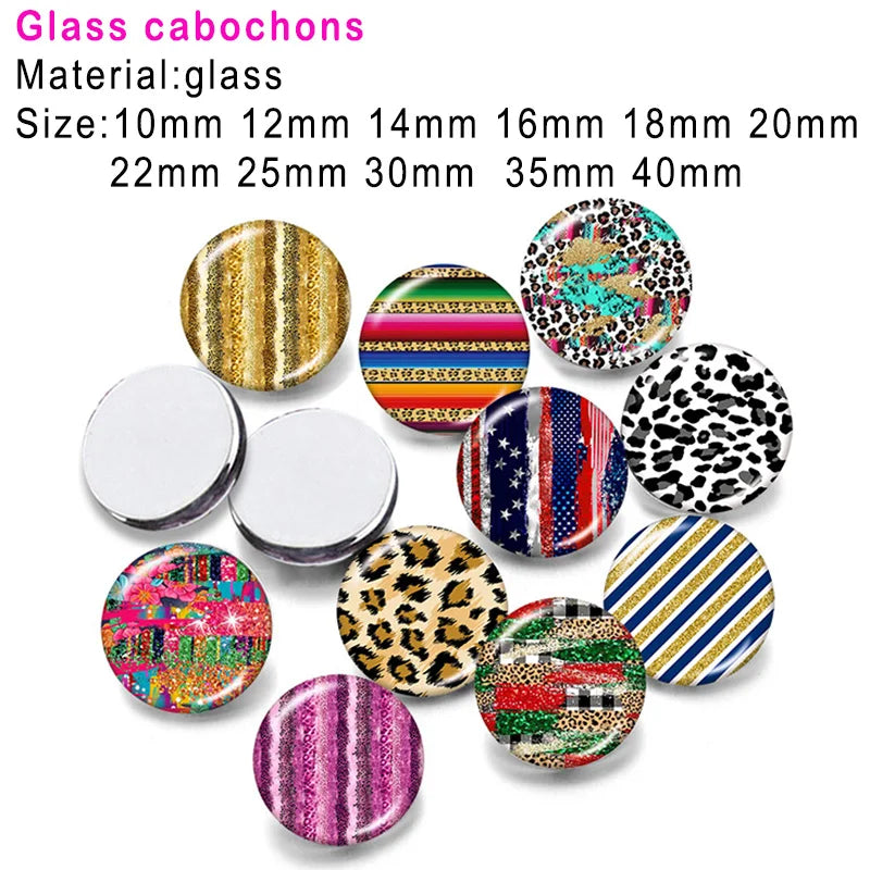 10pcs Colorful Bees Round Glass Cabochon Flat Back