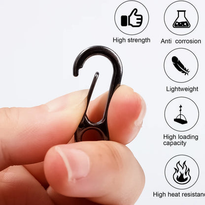 10pcs Lobster Clasp Buckle Keychian Mini Carabiners Outdoor Camping Hiking Buckles Alloy Spring Snap Hooks Keychains Tool Clips