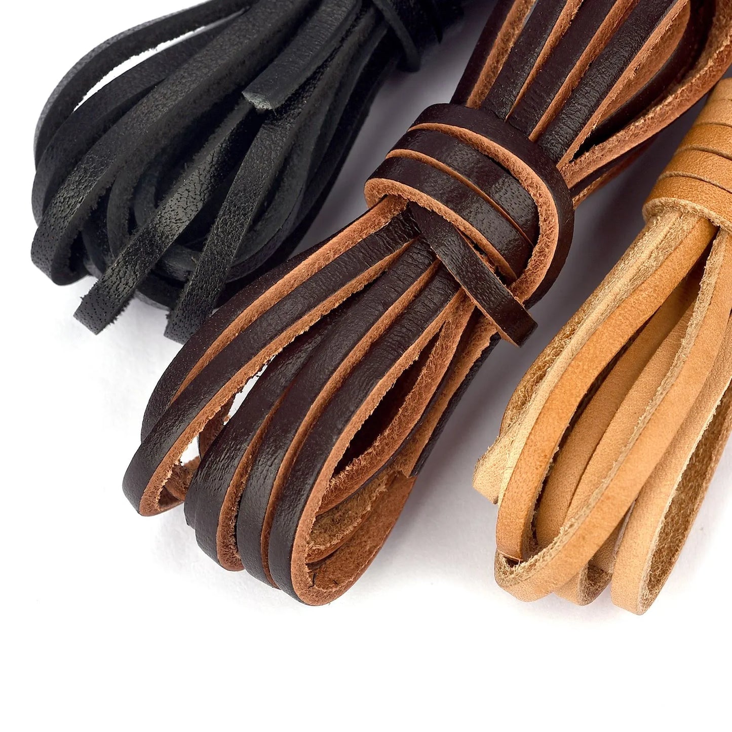 2 Meters DIY Retro Genuine Leather Cord 3-5mm Flat Strand Cow Leather Rope Fit Necklace Bracelets DIY Jewelry Making Accessories