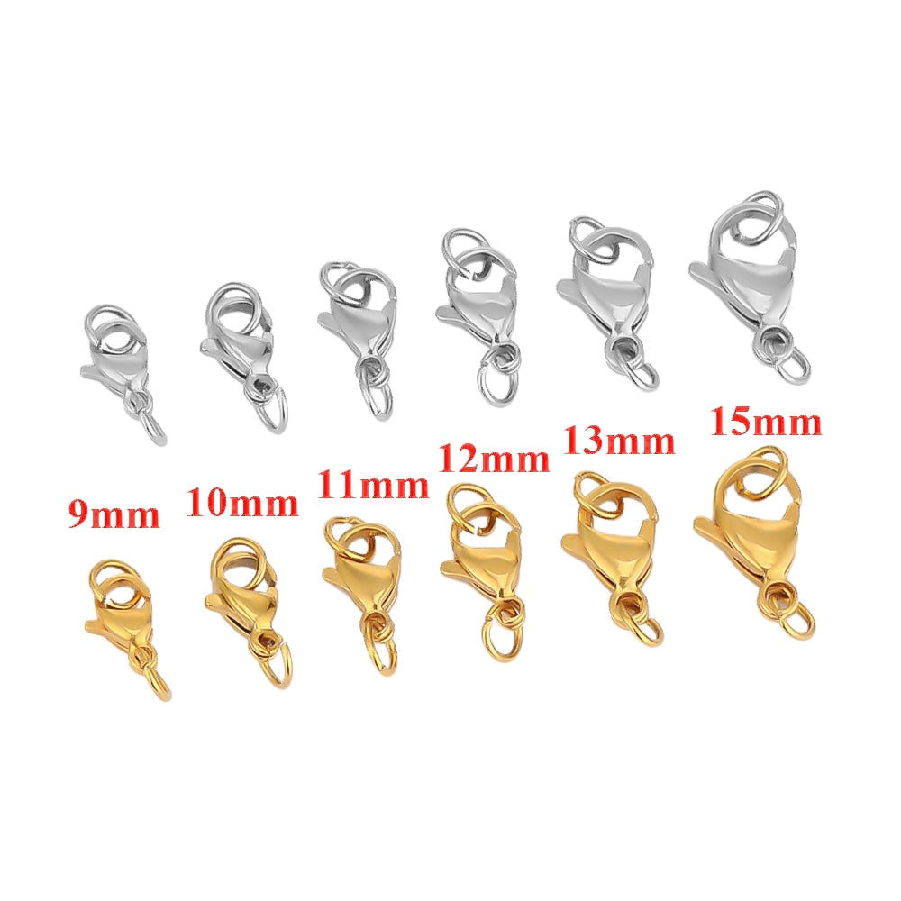 25Pcs Stainless Steel Lobster Clasps Jump Rings Hooks