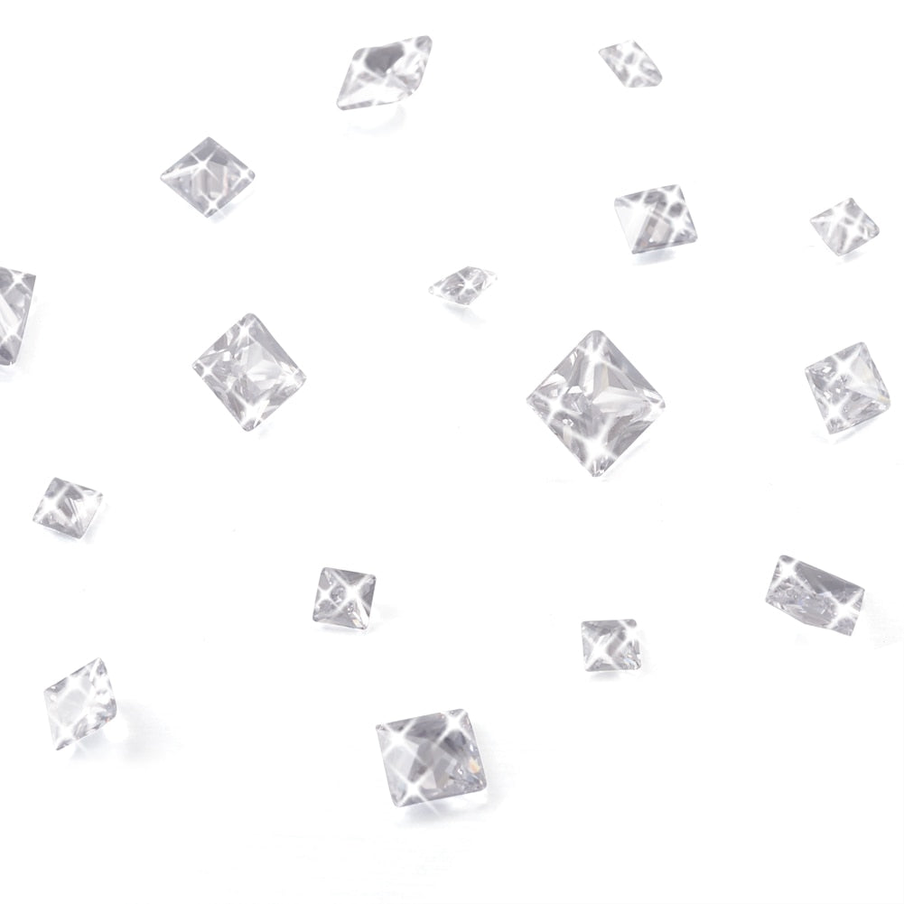 1 Box Cubic Zirconia Cabochons Transparent Faceted Diamond Cabochon