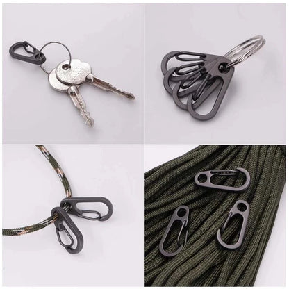 10pcs Lobster Clasp Buckle Keychian Mini Carabiners Outdoor Camping Hiking Buckles Alloy Spring Snap Hooks Keychains Tool Clips