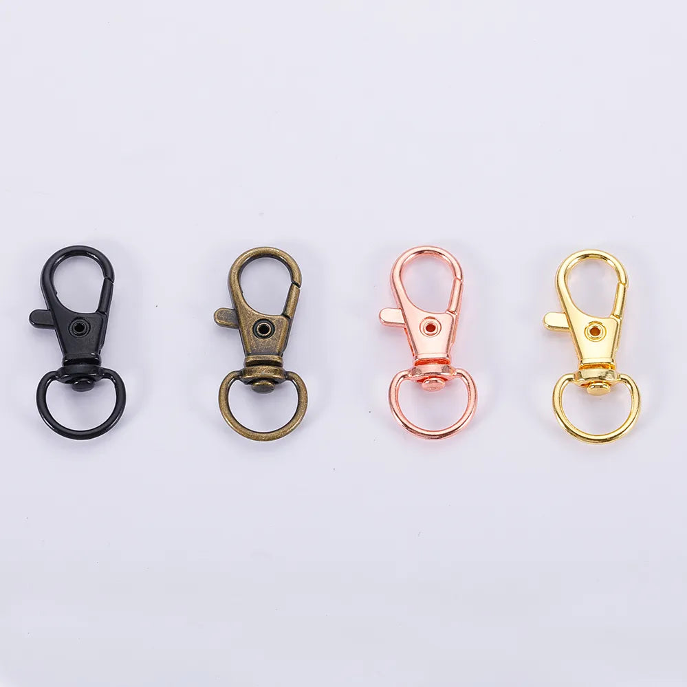 1/5/10/20pcs Gold Silver Plated Lobster Clasp Hooks Split Key Ring Swivel Connector Carabiner for Jewelry Findings Making DIY