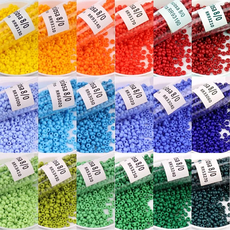 13/0, 11/0, 8/0 Czech Preciosa Natural Color Opaque Glass Seed Beads 10grams