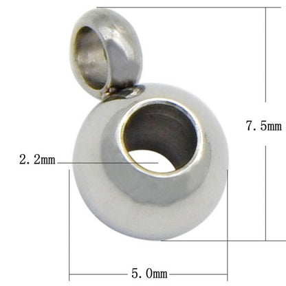 10pcs Stainless Steel Large Hole Beads, Hanger Links, Bail Beads.