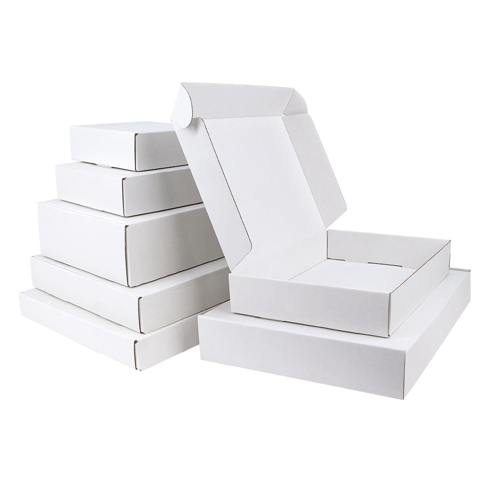 5pcs/ 10pcs/ White gift box 3-layer corrugated cardboard