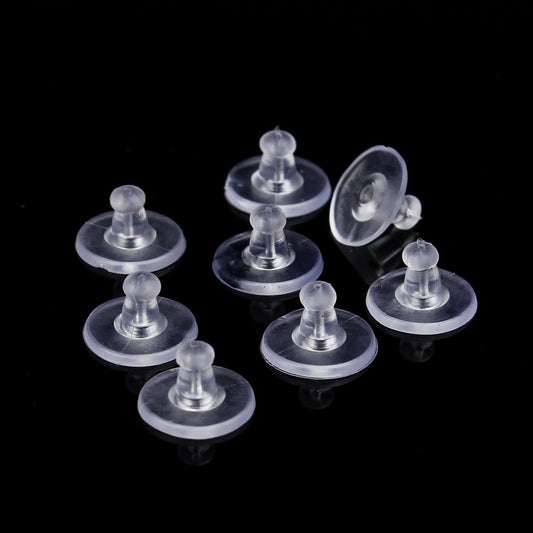 100pcs Soft Silicone Rubber Earring Back Stoppers For Earrings